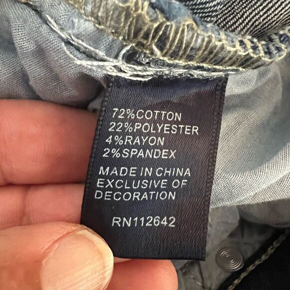 Sandpiper Womens Capri Jeans Pockets Casual Cuffed Denim Dark Wash Size 10P - Picture 5 of 6